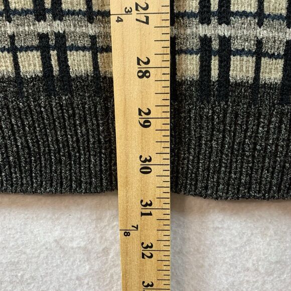 Vintage Knightsbridge Men Sweater Sz XL Gray Plaid‎ Oversized Grandpa Y2K Grunge - Picture 7 of 11